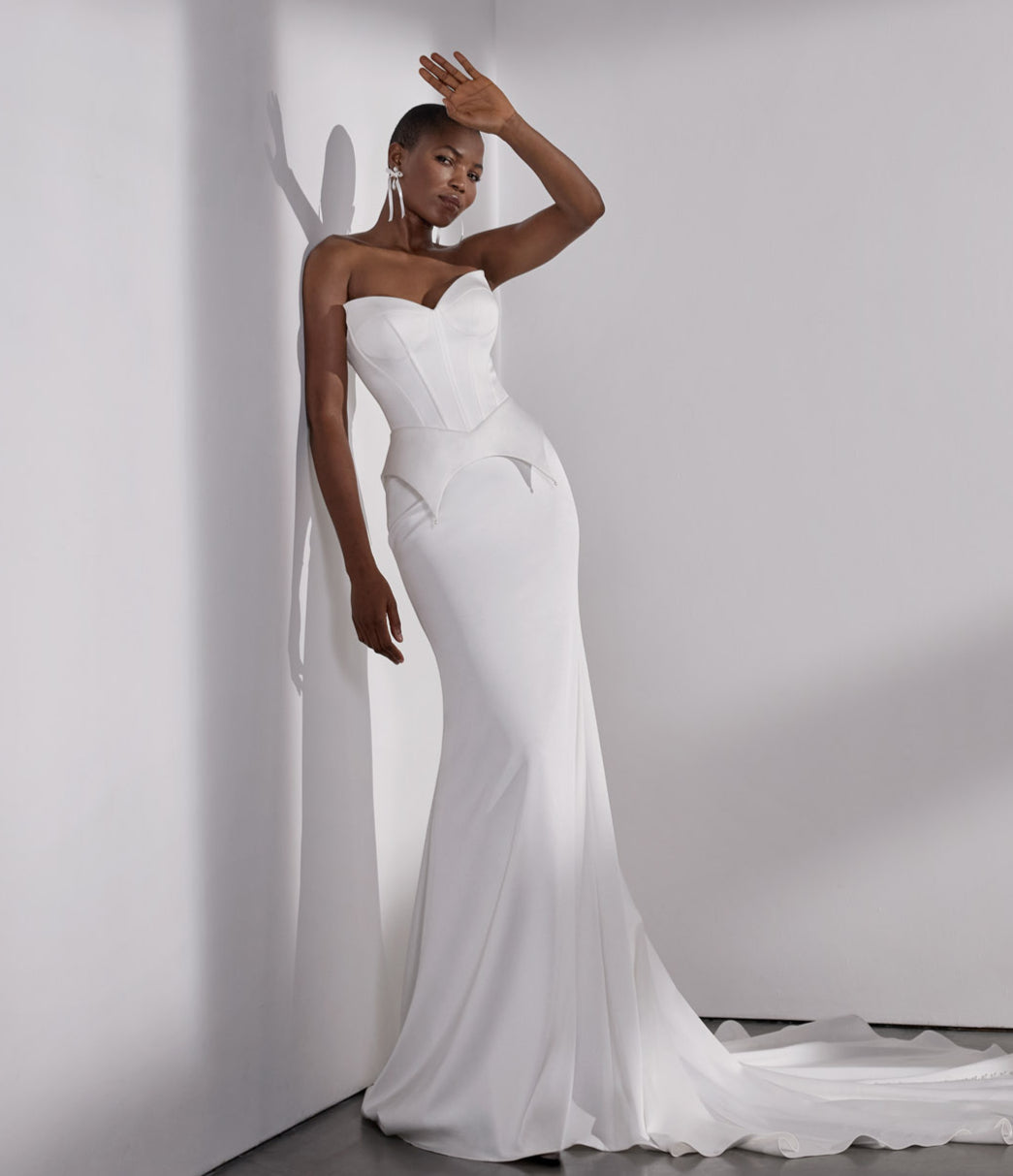 Japanese crepe dress or bodice & skirt with lace-up back and button detail